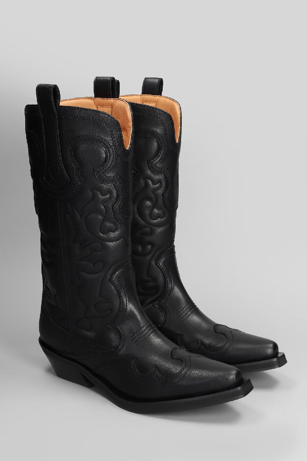 Deliberti Ganni Stivali Texani In Pelle Nera Cod. 409960 - Deliberti The Luxury Shopping