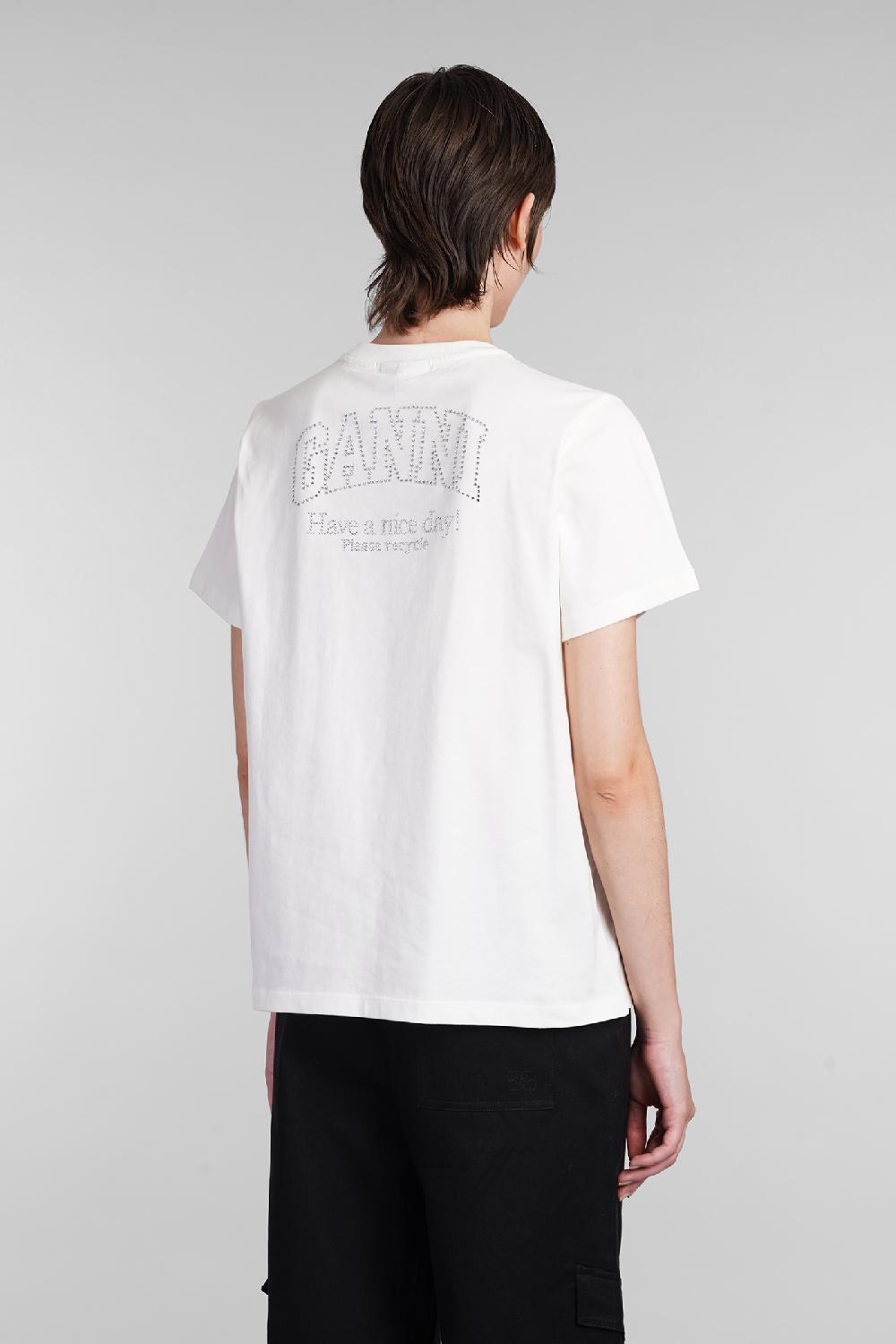 Deliberti Ganni T-shirt In Cotone Beige Cod. 403453 - Deliberti The Luxury Shopping