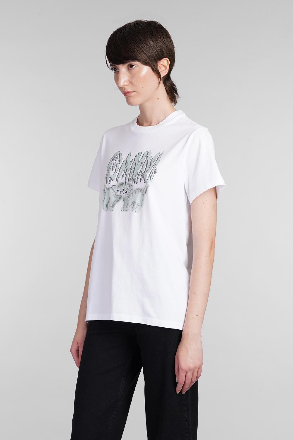 Deliberti Ganni T-shirt In Cotone Bianco Cod. 403451 - Deliberti The Luxury Shopping