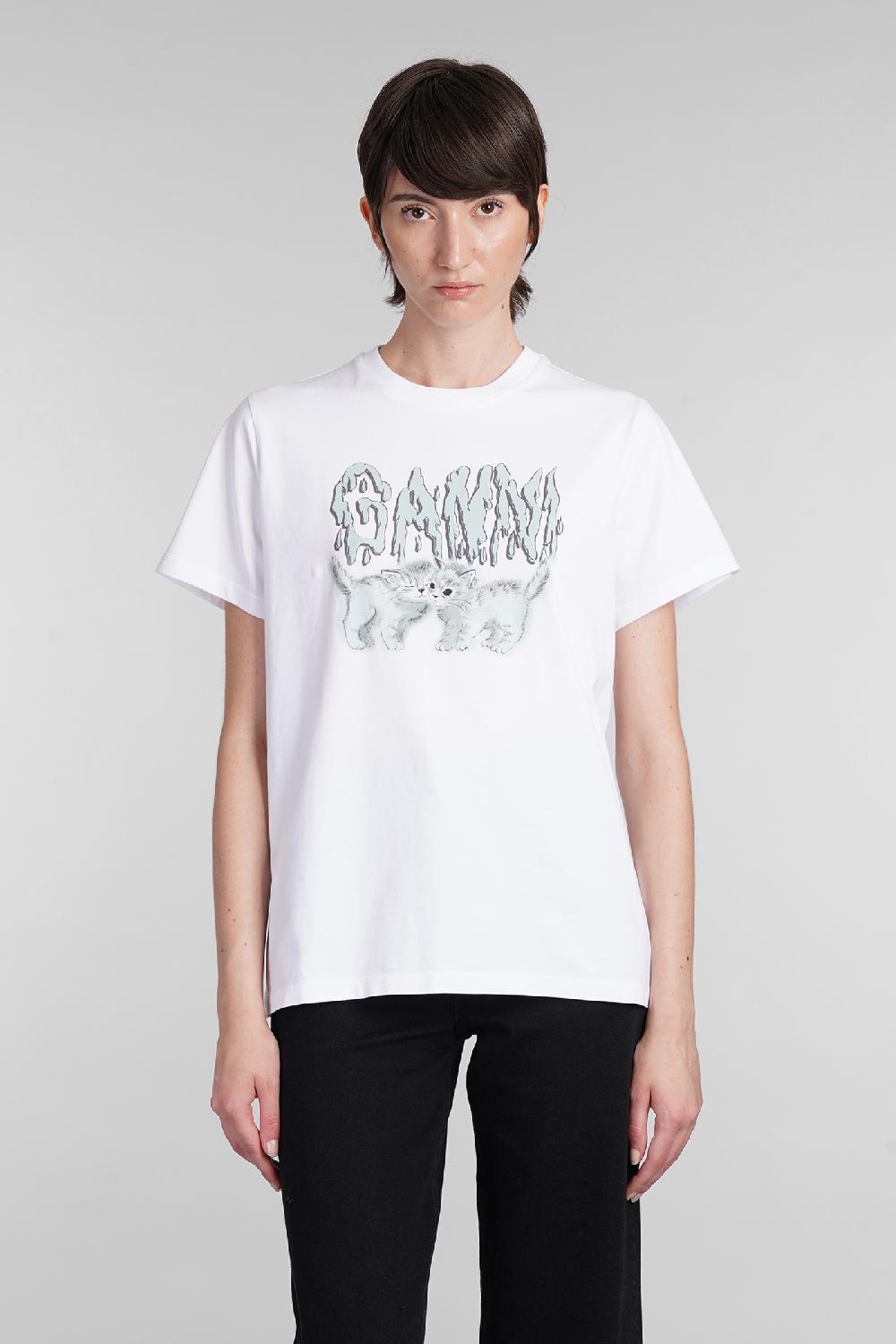 Deliberti Ganni T-shirt in cotone bianco cod. 403451 - Deliberti The Luxury Shopping