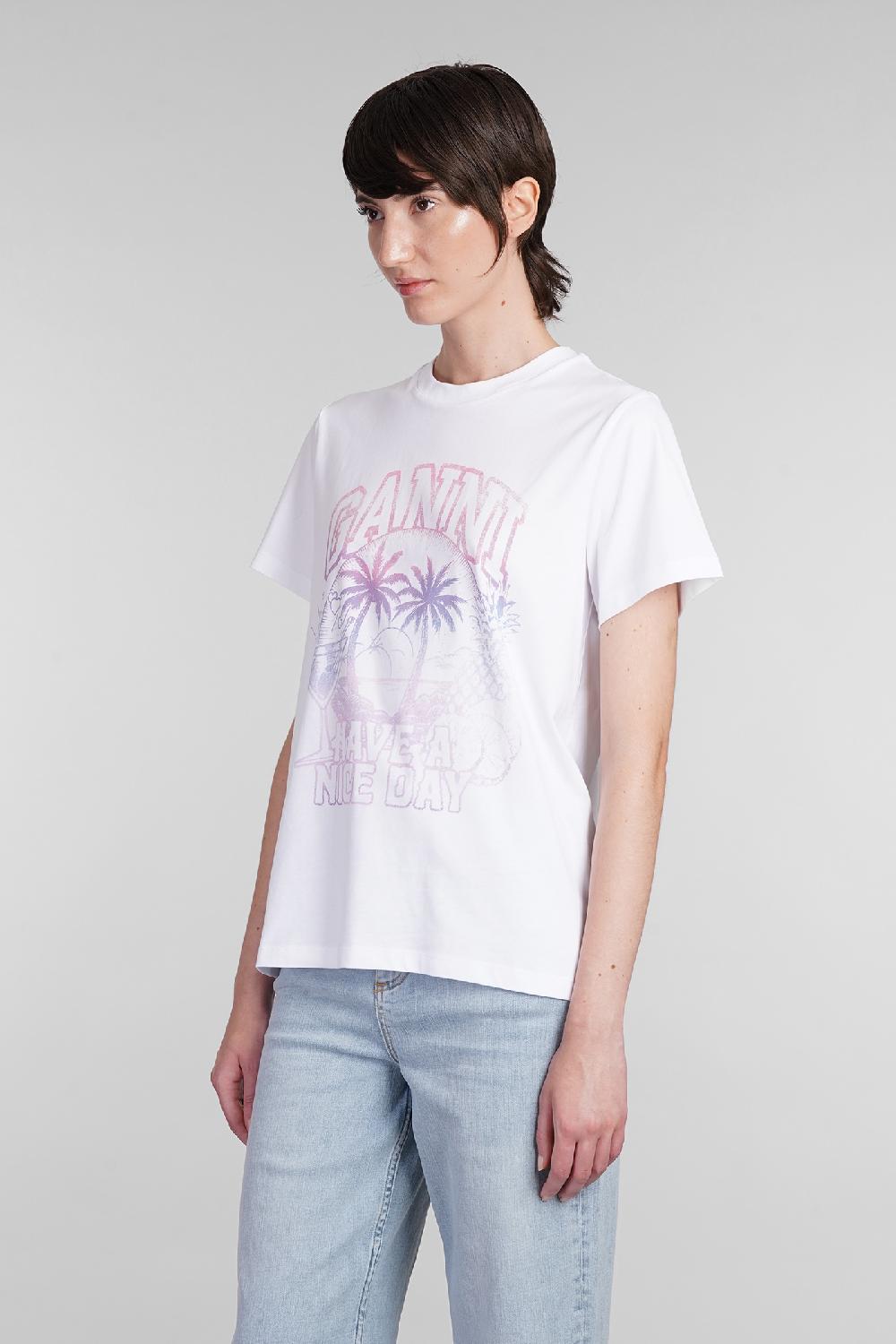 Deliberti Ganni T-shirt In Cotone Bianco Cod. 403452 - Deliberti The Luxury Shopping