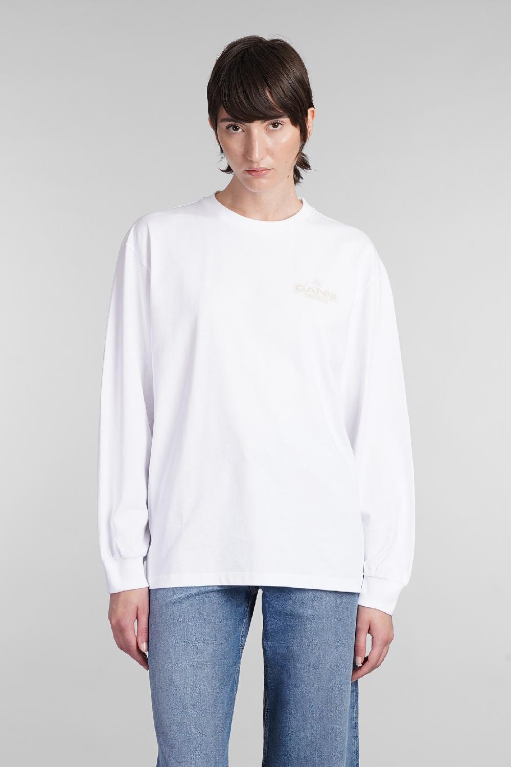 Deliberti Ganni T-shirt in cotone bianco cod. 403456 - Deliberti The Luxury Shopping