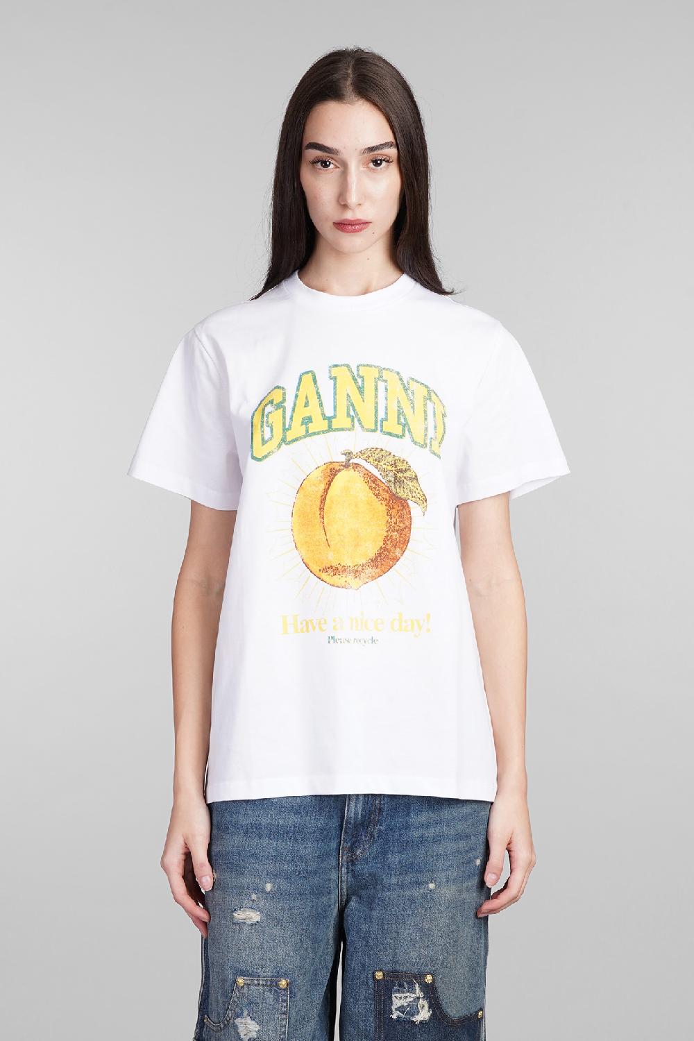 Deliberti Ganni T-shirt in cotone bianco cod. 409915 - Deliberti The Luxury Shopping