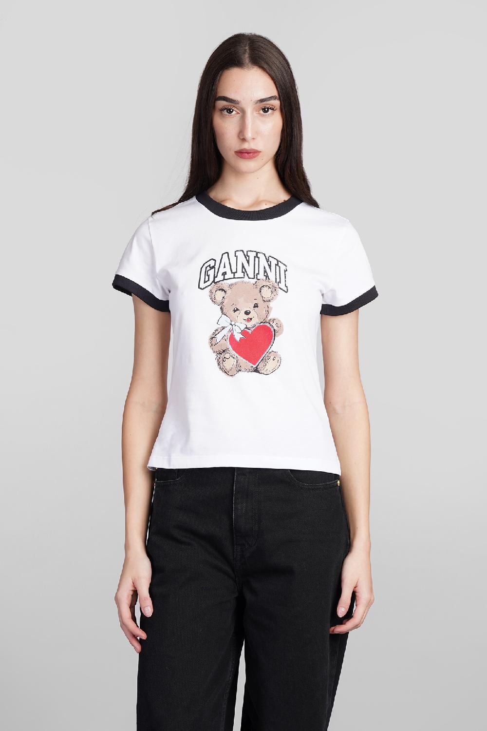 Deliberti Ganni T-shirt in cotone bianco cod. 409917 - Deliberti The Luxury Shopping