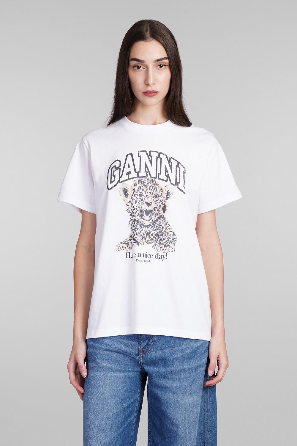 Deliberti Ganni T-shirt in cotone bianco cod. 409918 - Deliberti The Luxury Shopping