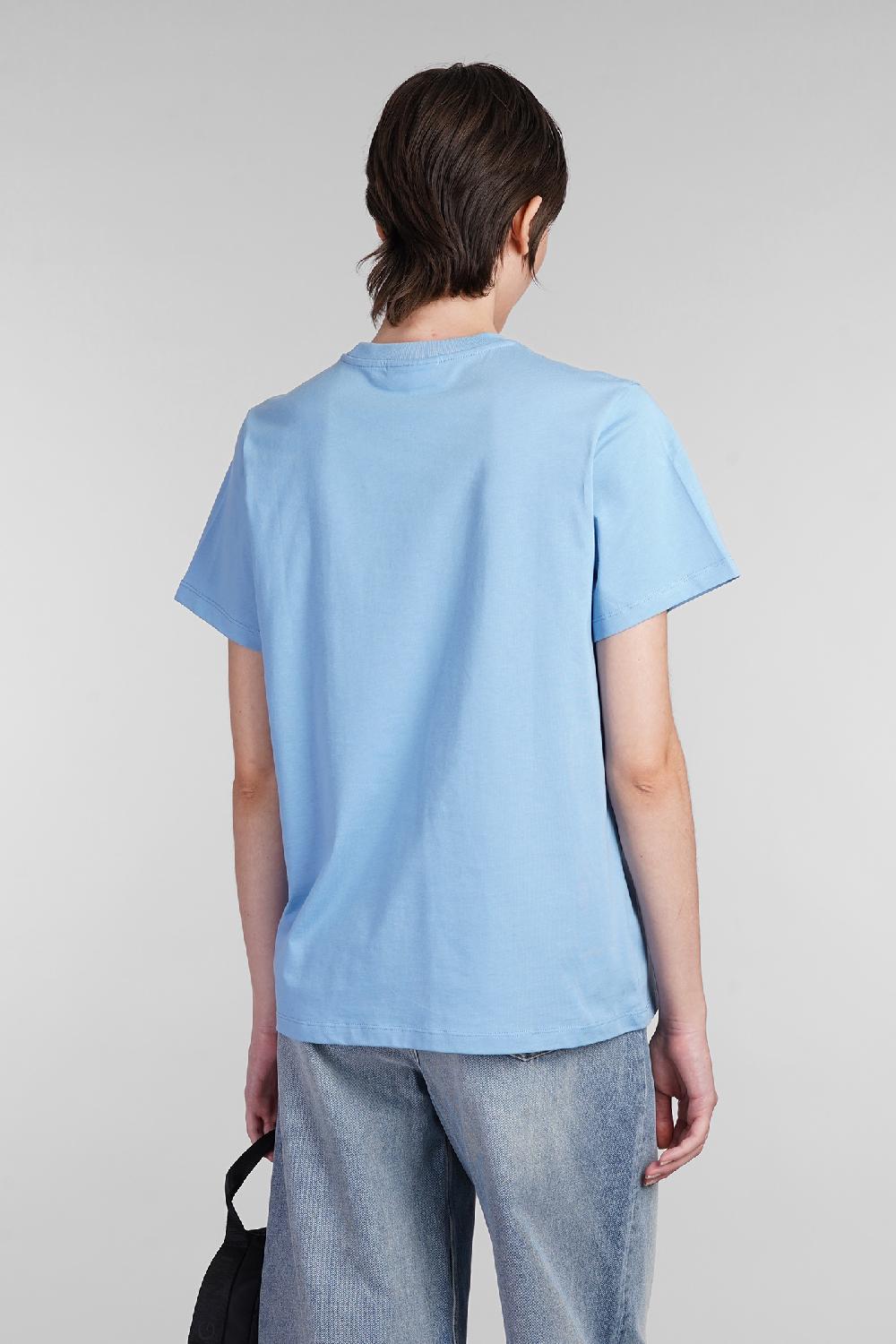 Deliberti Ganni T-shirt In Cotone Celeste Cod. 403424 - Deliberti The Luxury Shopping