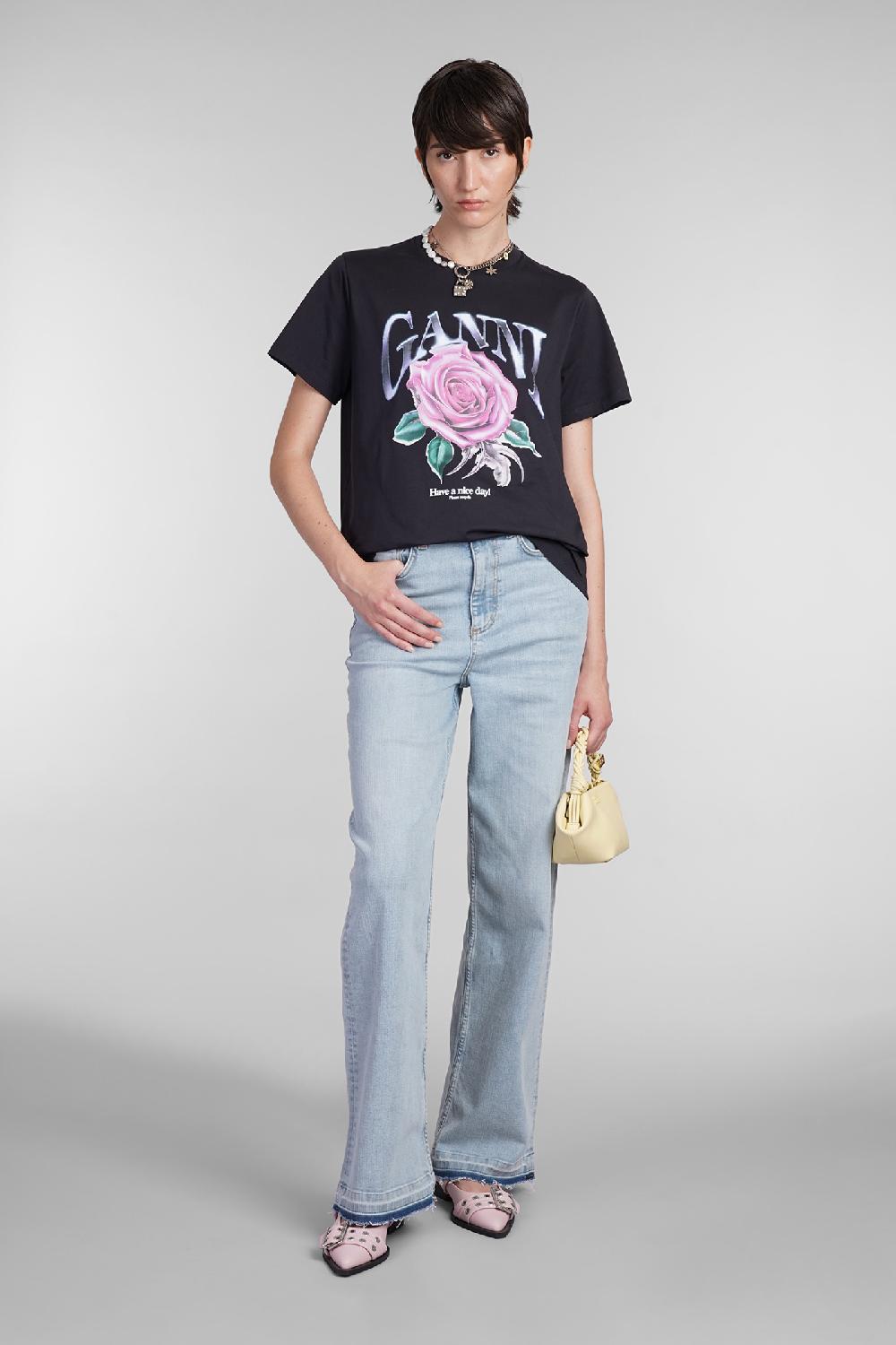 Deliberti Ganni T-shirt In Cotone Nero Cod. 403421 - Deliberti The Luxury Shopping