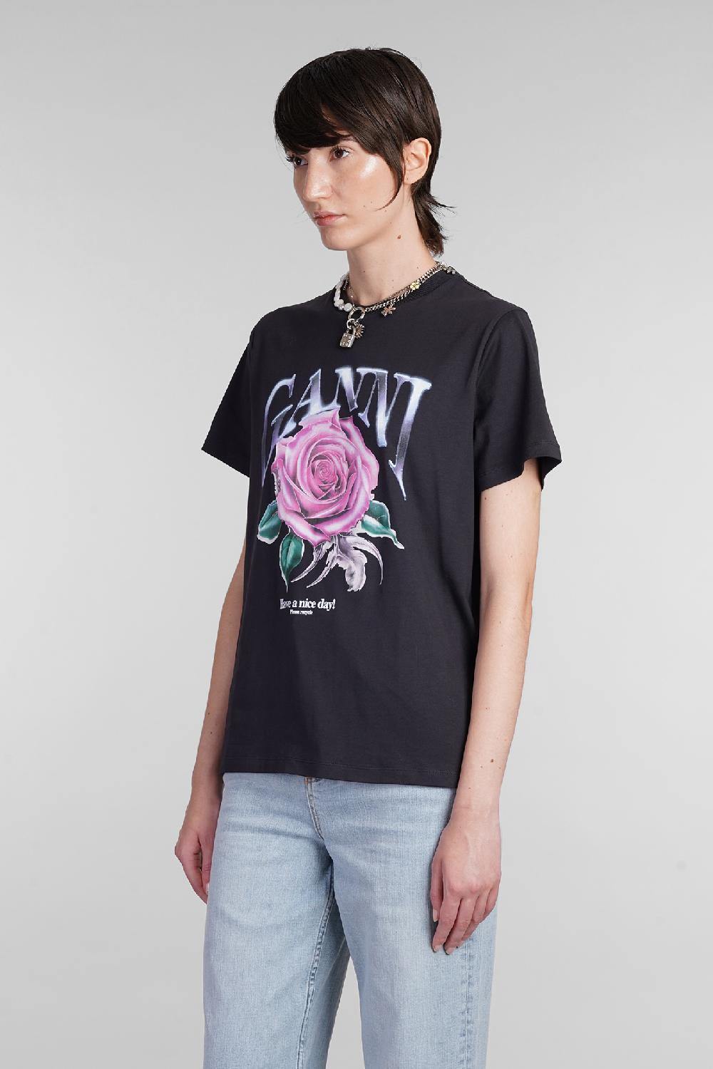 Deliberti Ganni T-shirt In Cotone Nero Cod. 403421 - Deliberti The Luxury Shopping