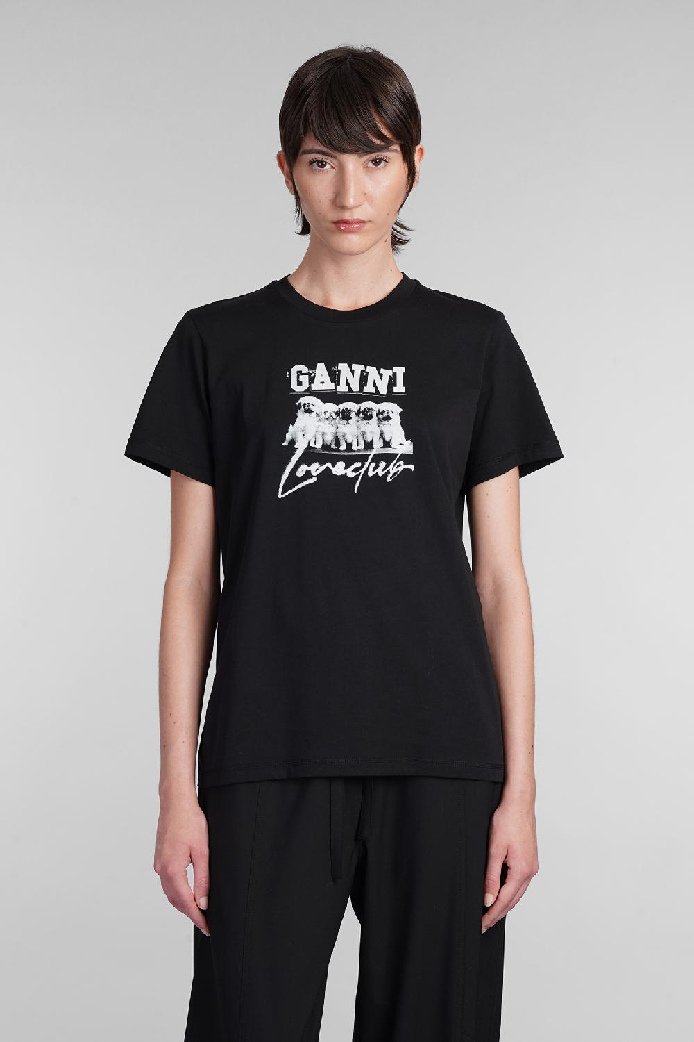 Deliberti Ganni T-shirt in cotone nero cod. 403458 - Deliberti The Luxury Shopping