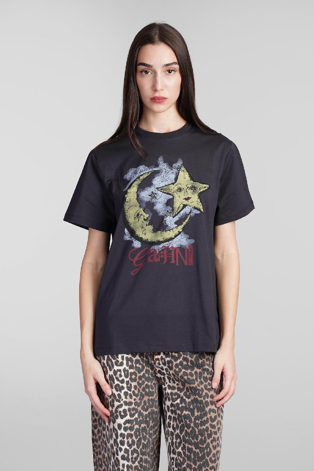 Deliberti Ganni T-shirt in cotone nero cod. 409916 - Deliberti The Luxury Shopping