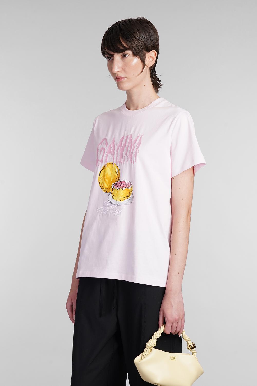 Deliberti Ganni T-shirt In Cotone Rosa Cod. 403423 - Deliberti The Luxury Shopping