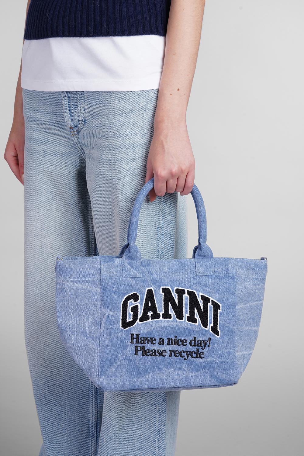 Deliberti Ganni Tote In Cotone Blu Cod. 403484 - Deliberti The Luxury Shopping