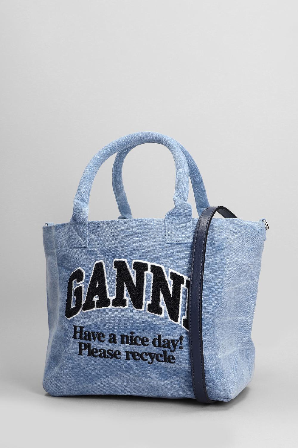 Deliberti Ganni Tote In Cotone Blu Cod. 403484 - Deliberti The Luxury Shopping