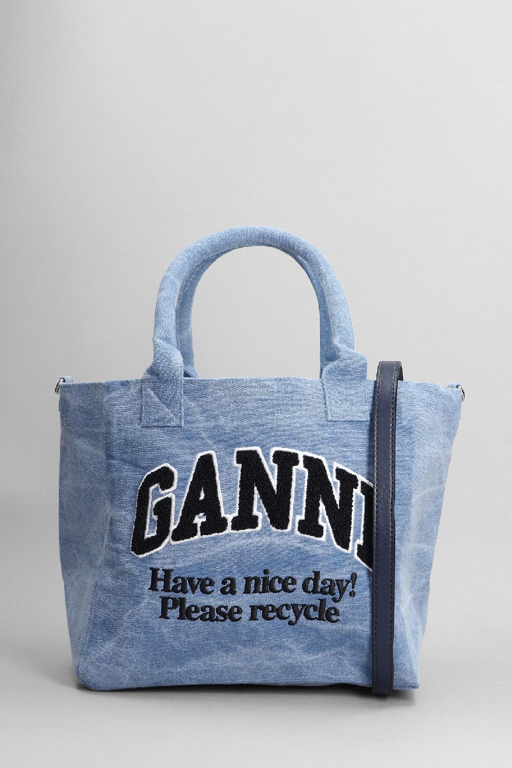 Deliberti Ganni Tote in cotone blu cod. 403484 - Deliberti The Luxury Shopping