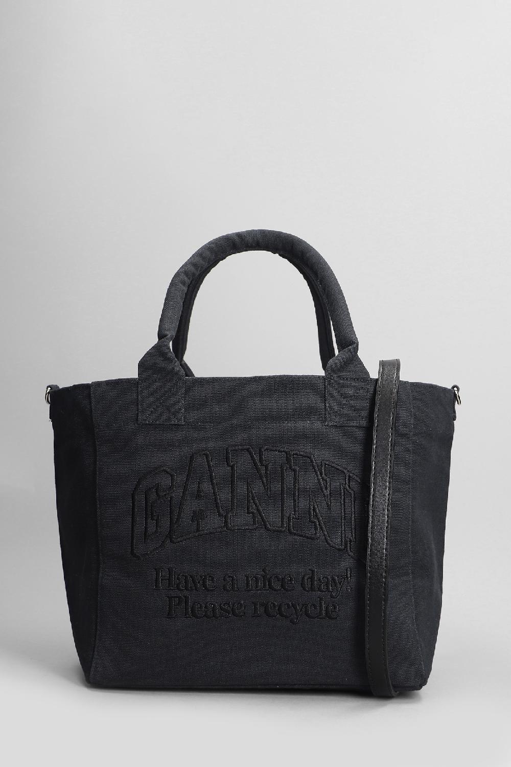 Deliberti Ganni Tote in cotone nero cod. 403483 - Deliberti The Luxury Shopping