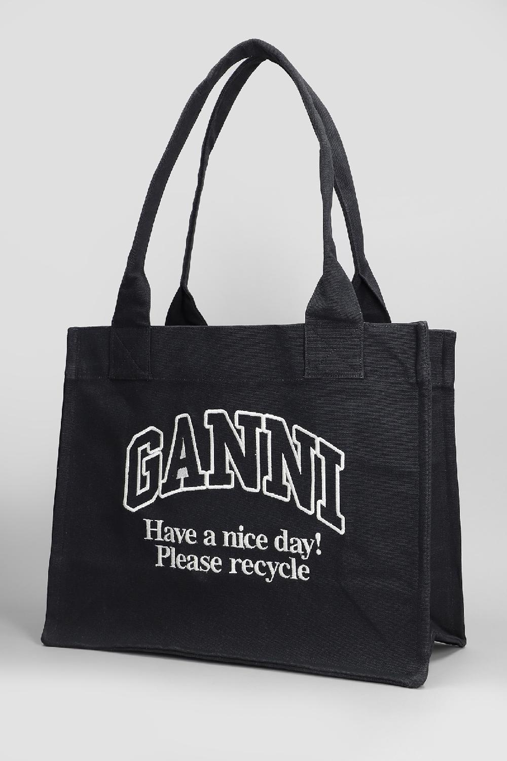 Deliberti Ganni Tote In Cotone Nero Cod. 409927 - Deliberti The Luxury Shopping