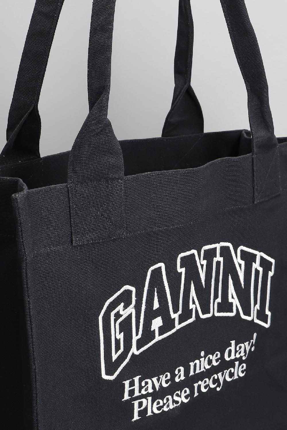 Deliberti Ganni Tote In Cotone Nero Cod. 409927 - Deliberti The Luxury Shopping