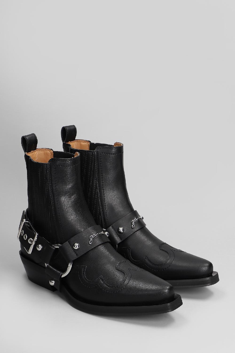 Deliberti Ganni Tronchetti Texani In Pelle Nera Cod. 409938 - Deliberti The Luxury Shopping