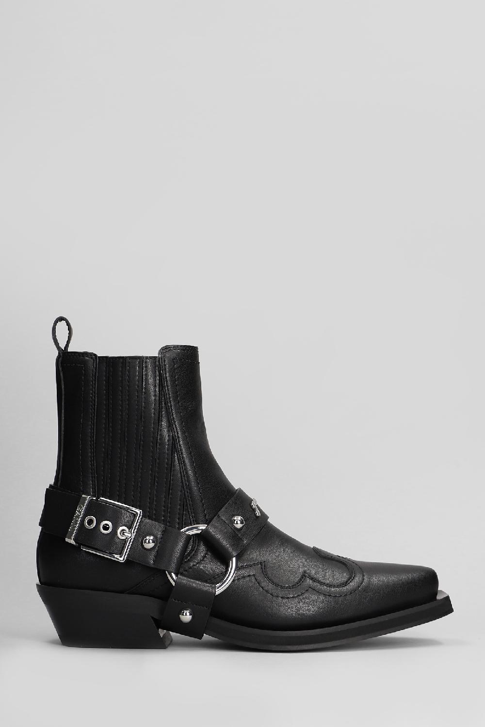 Deliberti Ganni Tronchetti texani in pelle nera cod. 409938 - Deliberti The Luxury Shopping