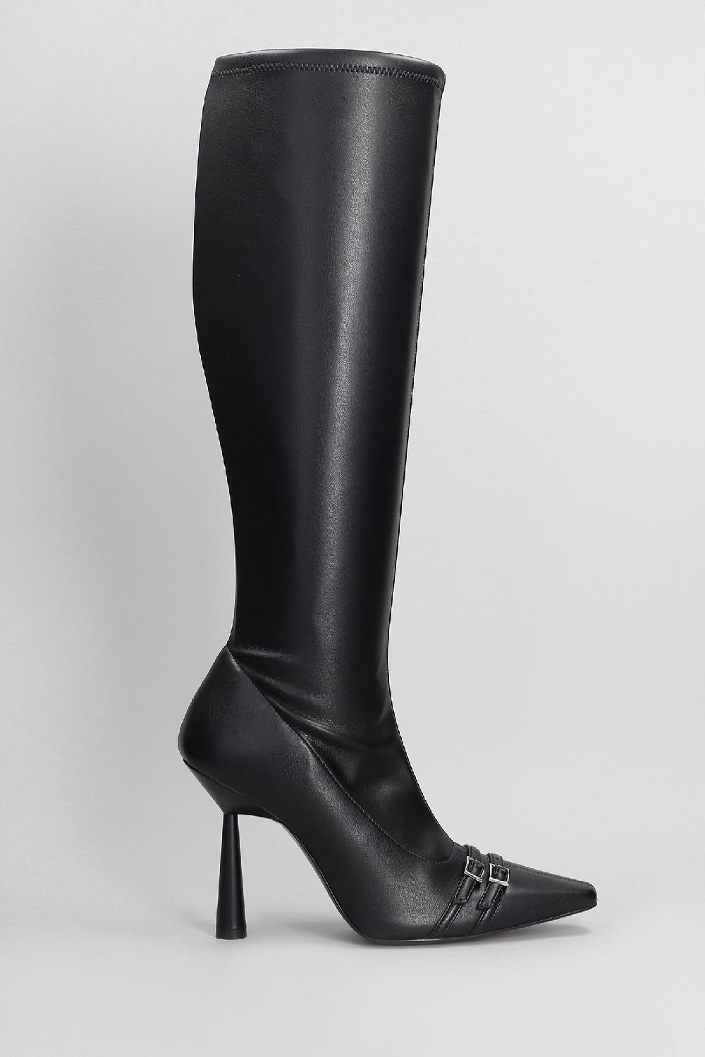 Deliberti Giaborghini Stivali tacco alto edith in pelle nera cod. 403939 - Deliberti The Luxury Shopping
