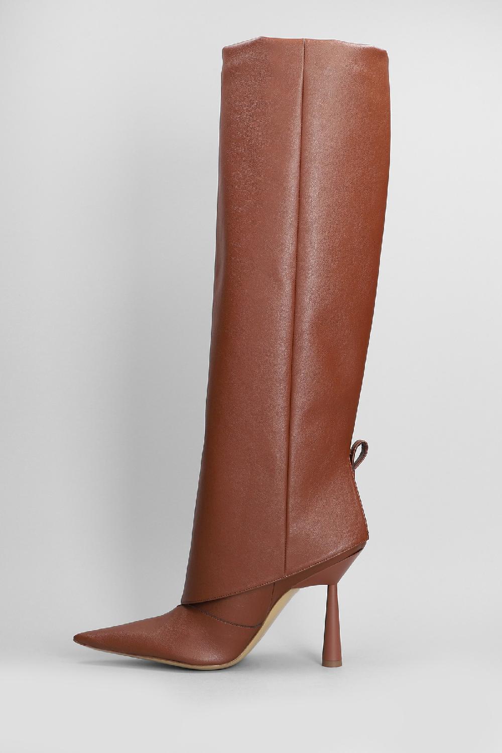 Deliberti Giaborghini Stivali Tacco Alto Ros 31 In Pelle Marrone Cod. 403934 - Deliberti The Luxury Shopping