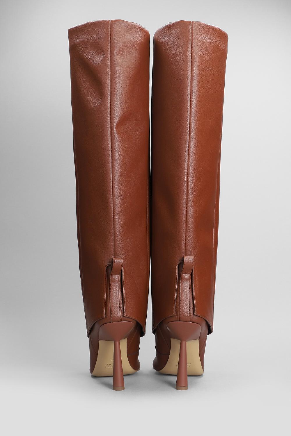 Deliberti Giaborghini Stivali Tacco Alto Ros 31 In Pelle Marrone Cod. 403934 - Deliberti The Luxury Shopping