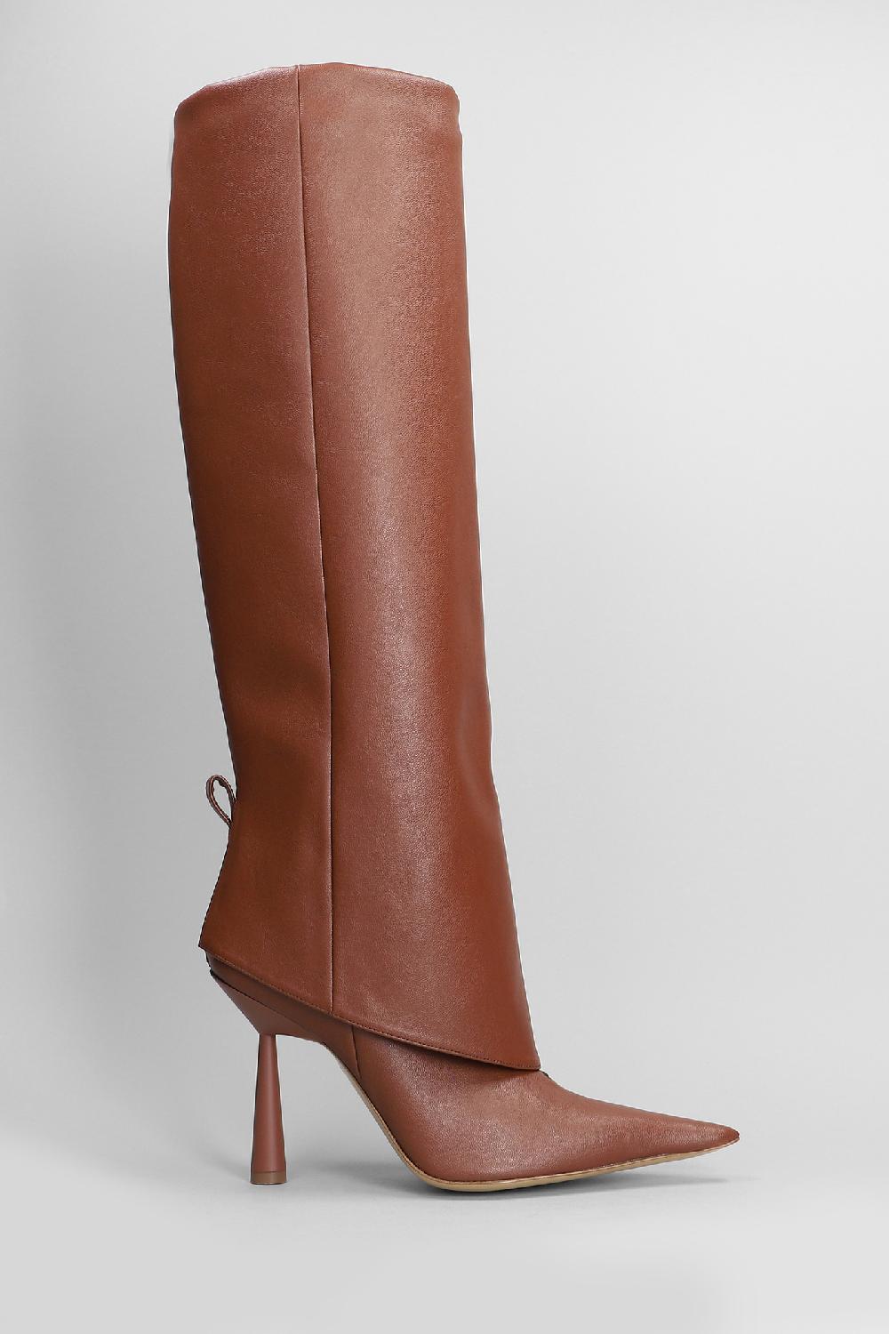 Deliberti Giaborghini Stivali tacco alto ros 31 in pelle marrone cod. 403934 - Deliberti The Luxury Shopping