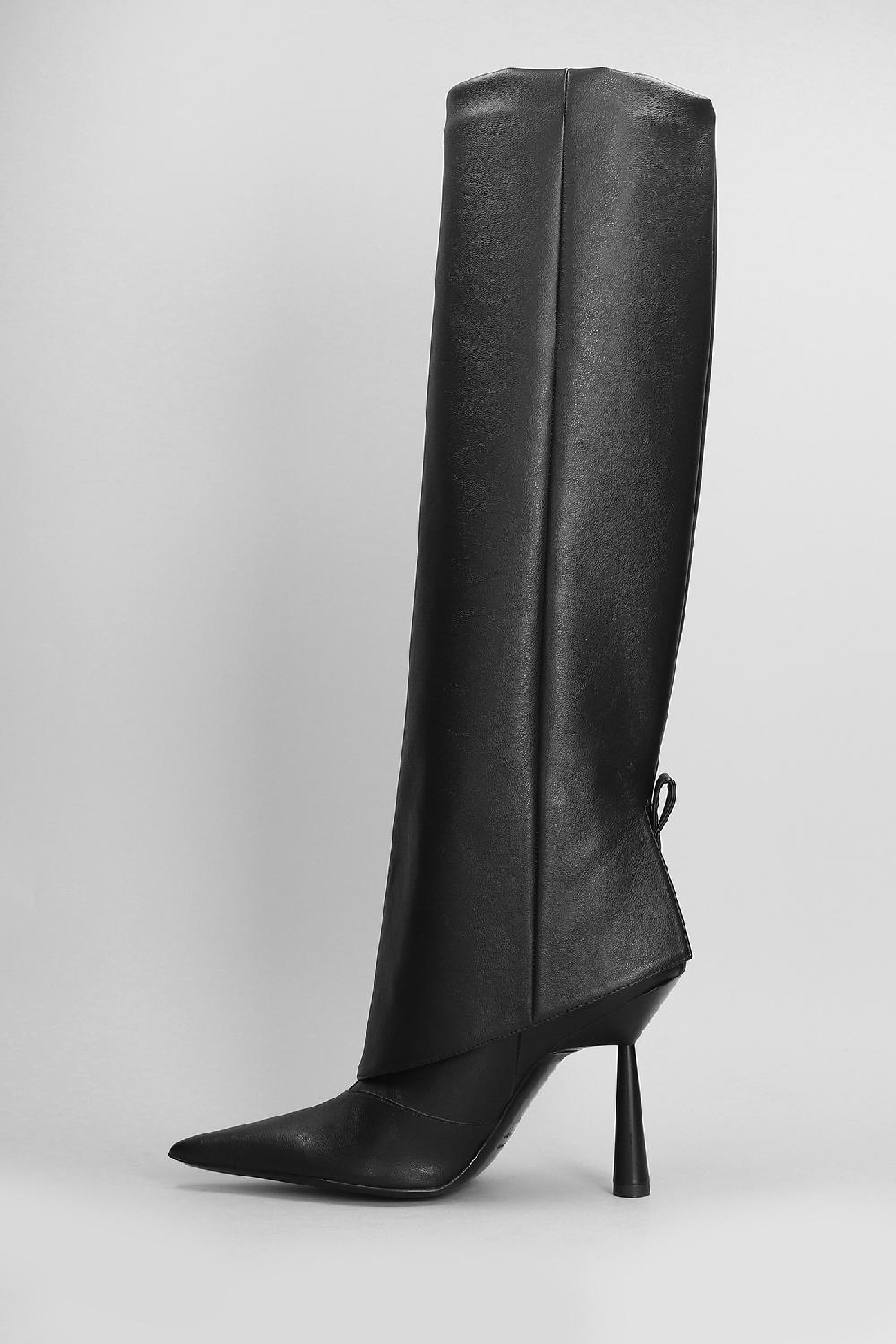 Deliberti Giaborghini Stivali Tacco Alto Ros 31 In Pelle Nera Cod. 403935 - Deliberti The Luxury Shopping