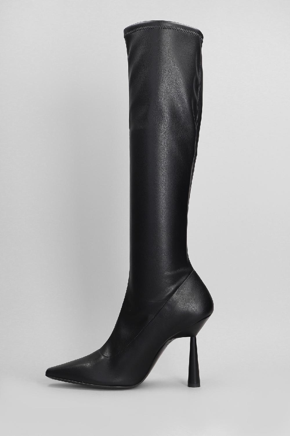 Deliberti Giaborghini Stivali Tacco Alto Ros 8 In Pelle Nera Cod. 403938 - Deliberti The Luxury Shopping