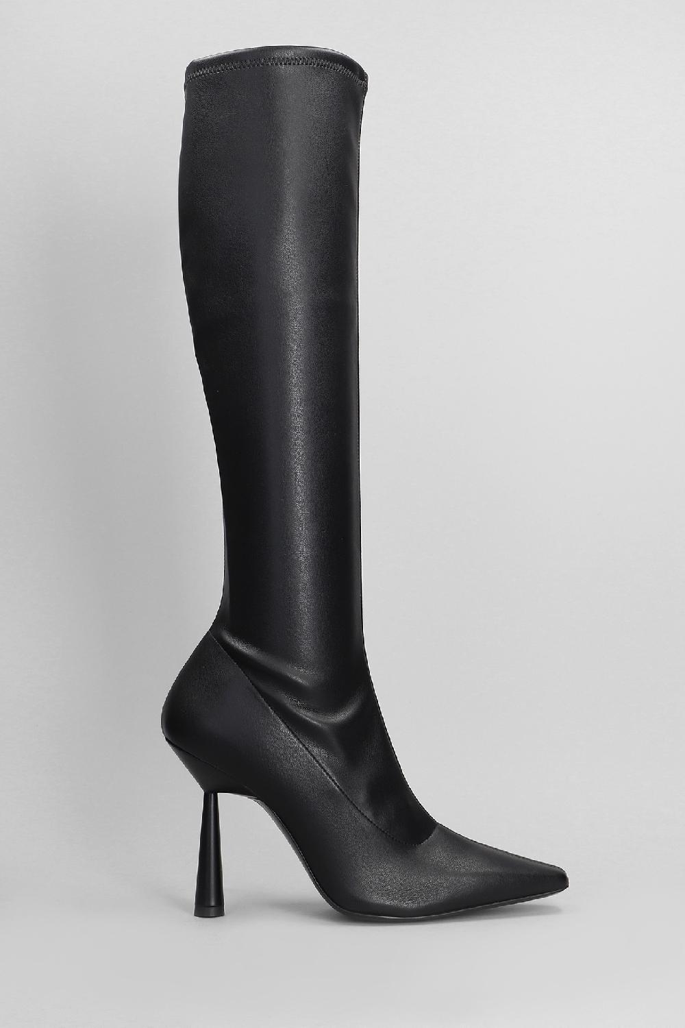 Deliberti Giaborghini Stivali tacco alto ros 8 in pelle nera cod. 403938 - Deliberti The Luxury Shopping