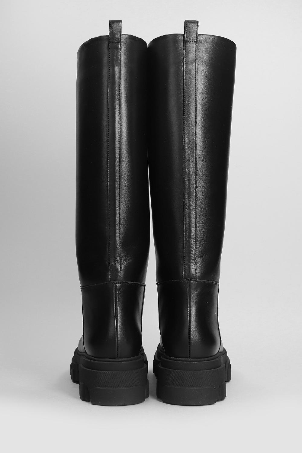 Deliberti Giaborghini Stivali Tacco Basso Perni 07 In Pelle Nera Cod. 403933 - Deliberti The Luxury Shopping