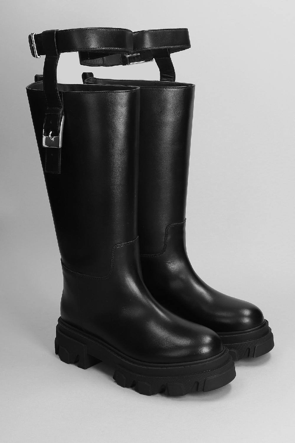 Deliberti Giaborghini Stivali Tacco Basso Themis In Pelle Nera Cod. 403940 - Deliberti The Luxury Shopping