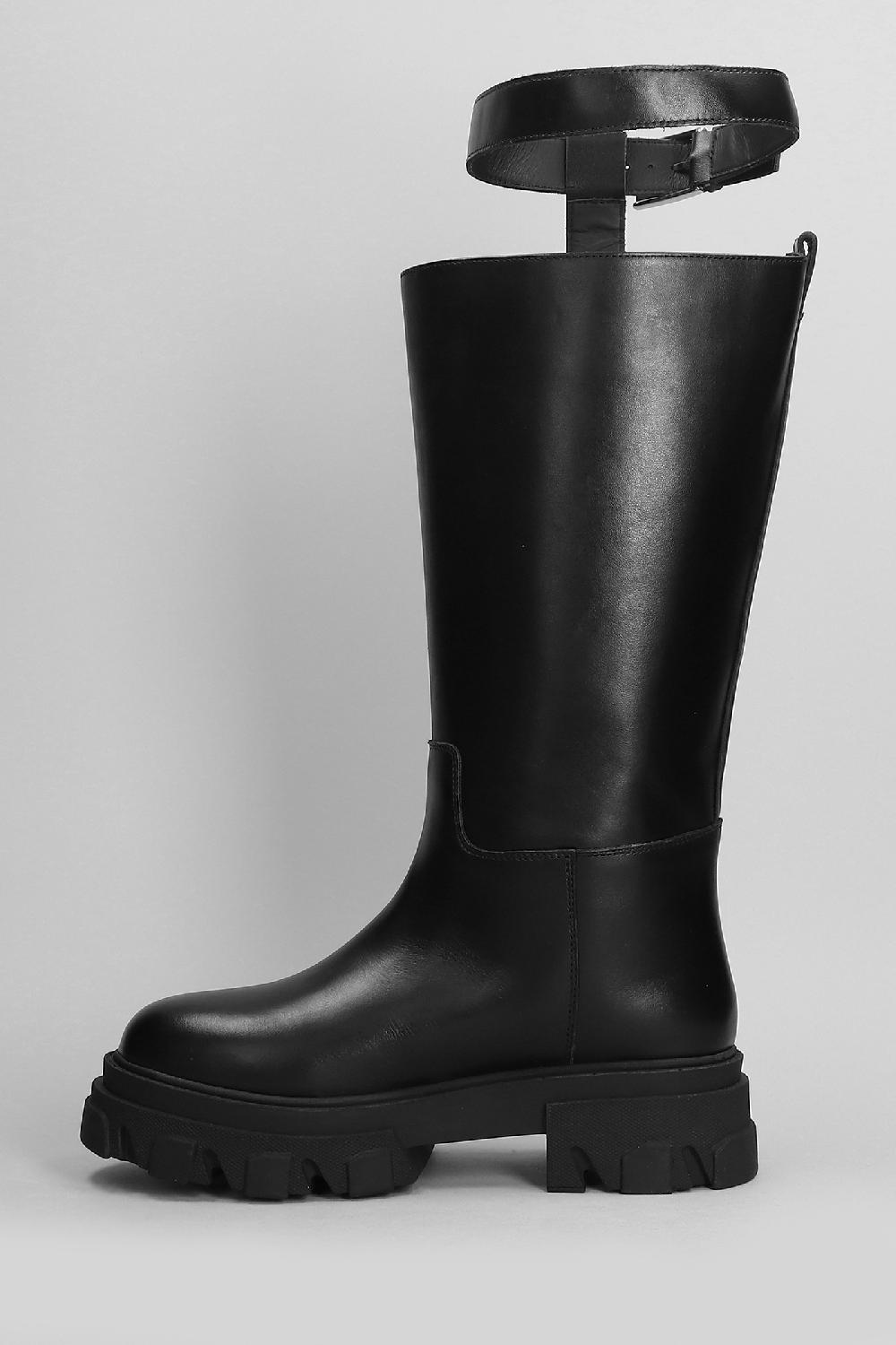 Deliberti Giaborghini Stivali Tacco Basso Themis In Pelle Nera Cod. 403940 - Deliberti The Luxury Shopping