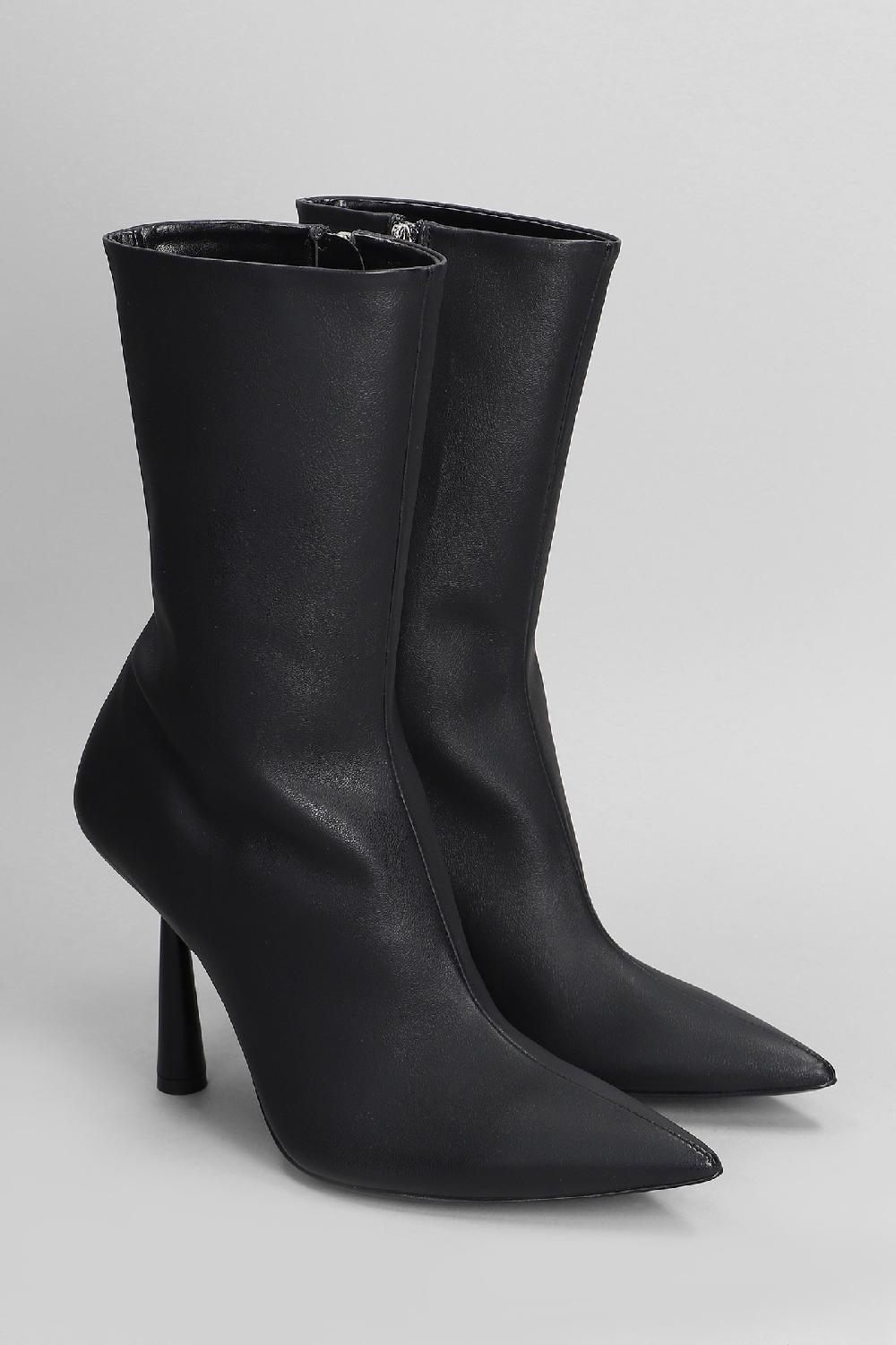 Deliberti Giaborghini Tronchetti Tacco Alto Ros 7 In Pelle Nera Cod. 403937 - Deliberti The Luxury Shopping