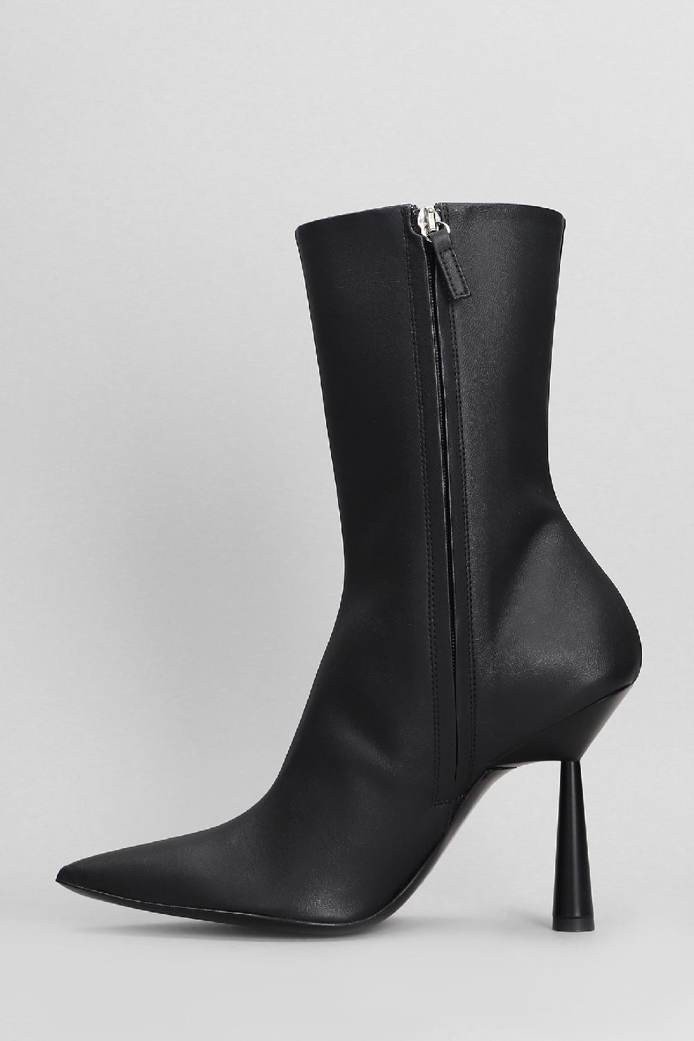 Deliberti Giaborghini Tronchetti Tacco Alto Ros 7 In Pelle Nera Cod. 403937 - Deliberti The Luxury Shopping
