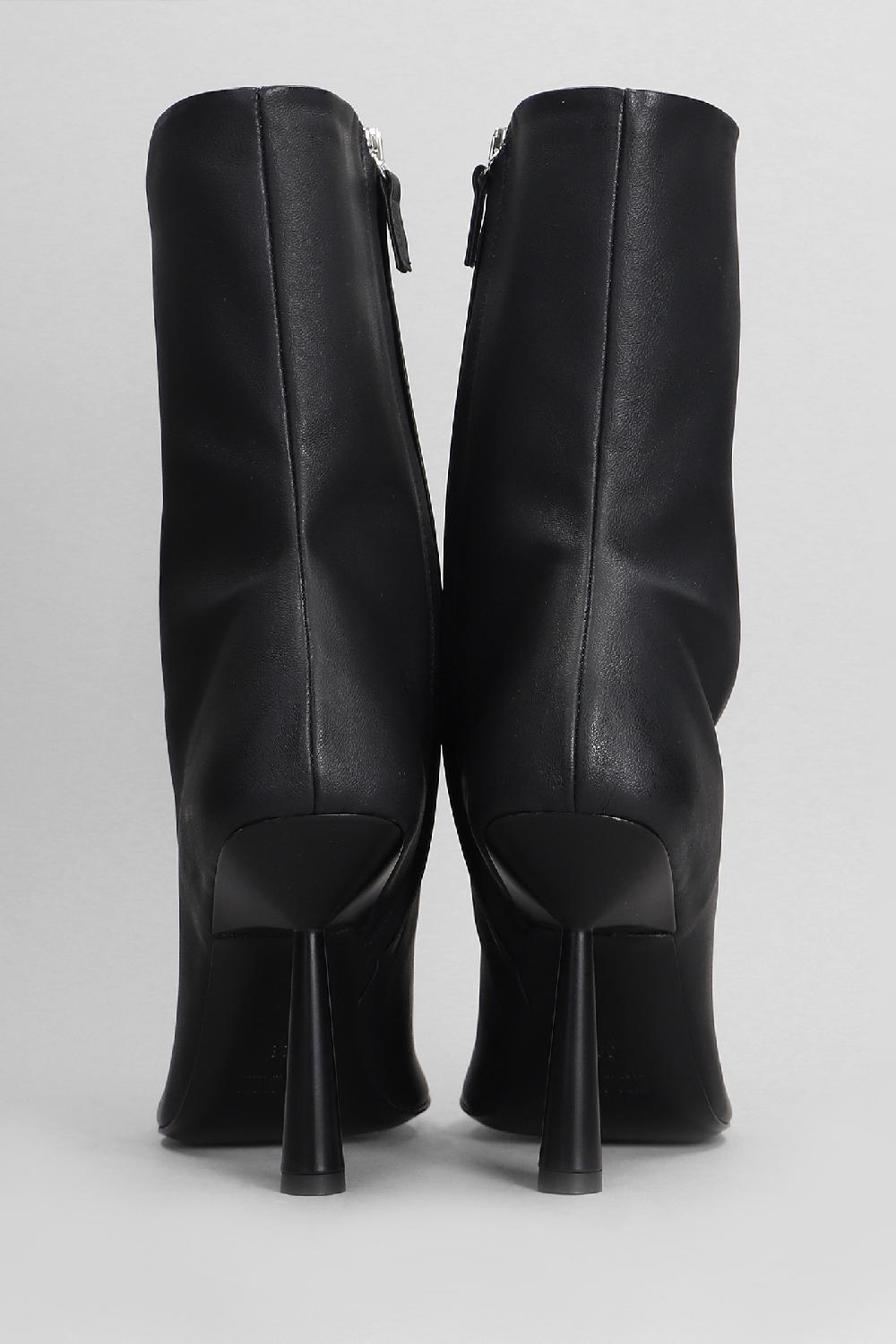 Deliberti Giaborghini Tronchetti Tacco Alto Ros 7 In Pelle Nera Cod. 403937 - Deliberti The Luxury Shopping