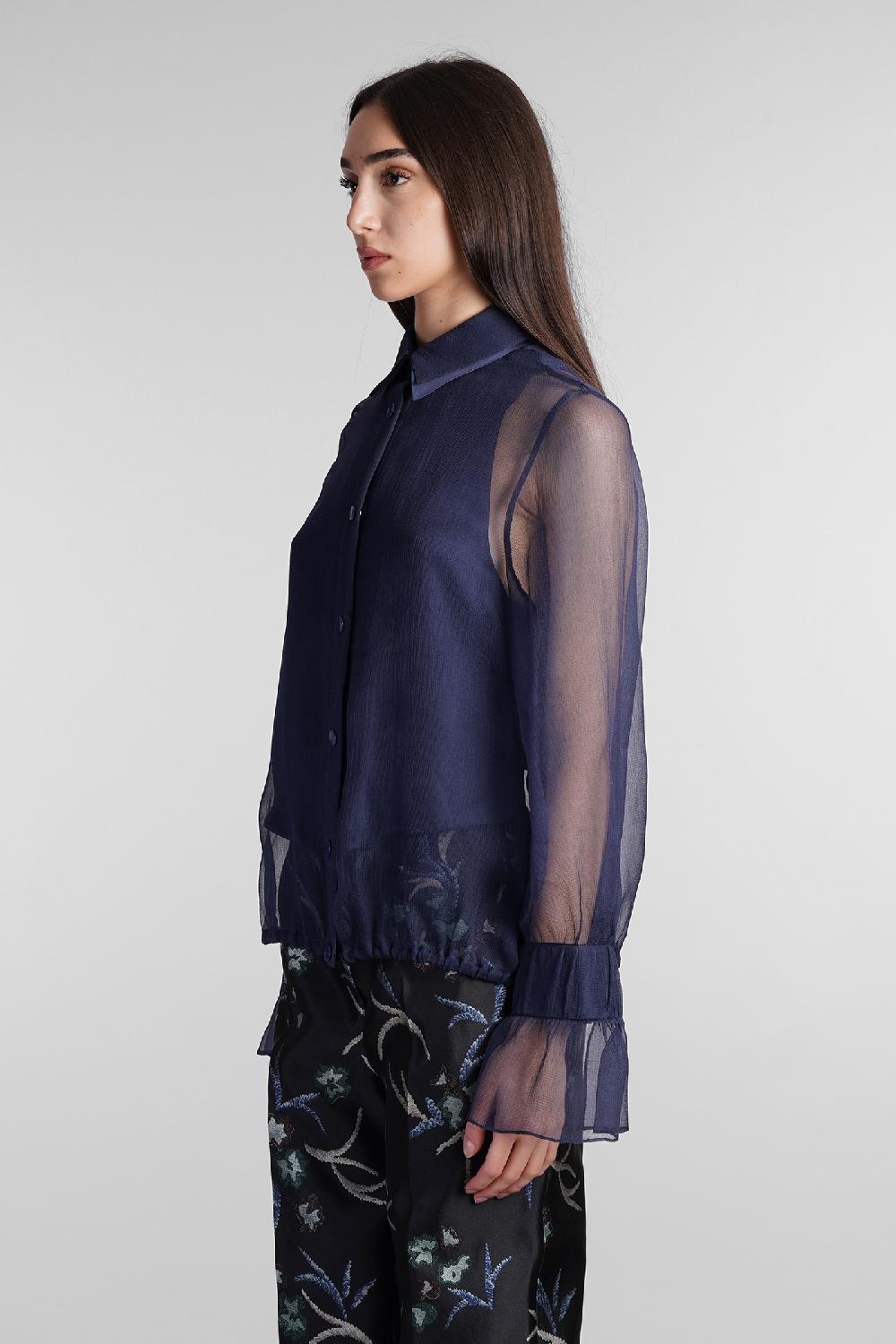 Deliberti Giorgio Armani Camicia In Seta Blu Cod. 407683 - Deliberti The Luxury Shopping