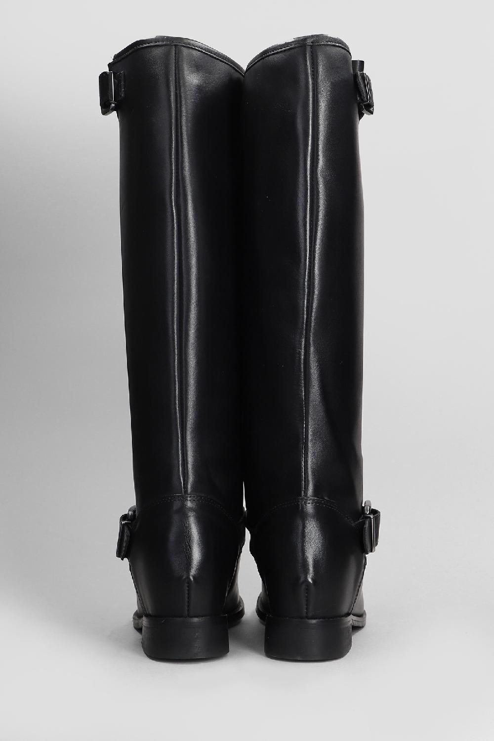 Deliberti Gisel Moire Stivale Zeppa Interna Leila In Pelle Nera Cod. 409182 - Deliberti The Luxury Shopping
