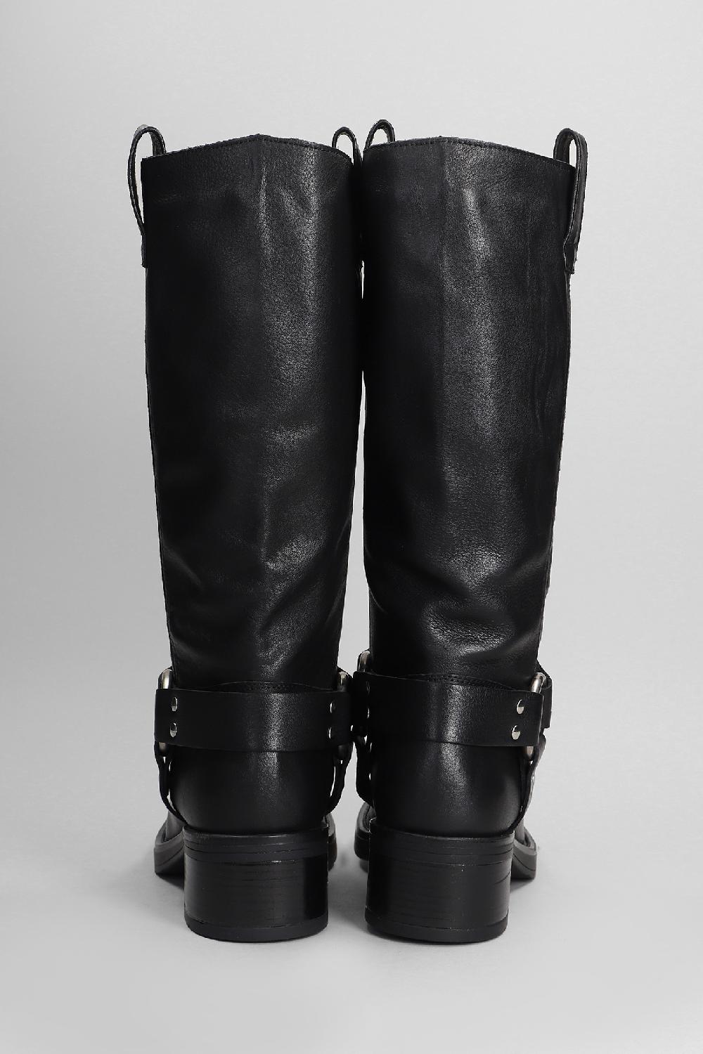 Deliberti Gisel Moire Stivali Tacco Alto Blackpool In Pelle Nera Cod. 404215 - Deliberti The Luxury Shopping