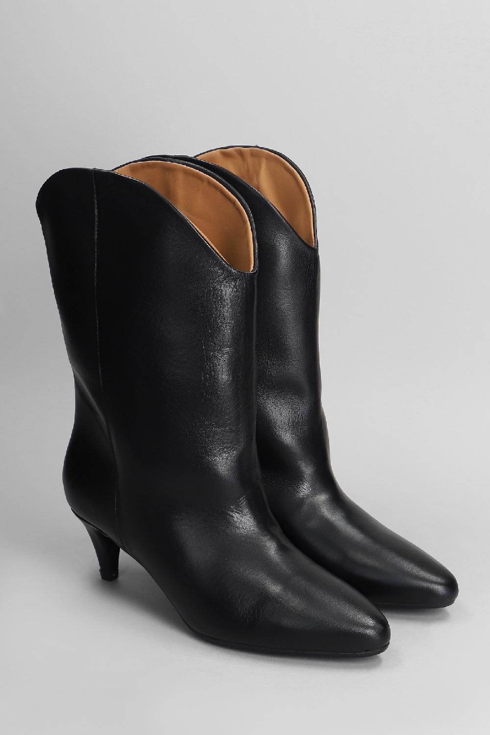 Deliberti Gisel Moire Tronchetti Tacco Alto Enea In Pelle Nera Cod. 404217 - Deliberti The Luxury Shopping