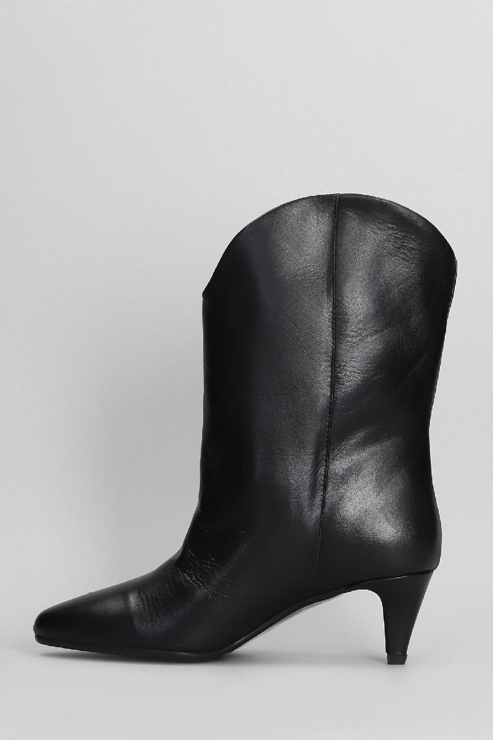 Deliberti Gisel Moire Tronchetti Tacco Alto Enea In Pelle Nera Cod. 404217 - Deliberti The Luxury Shopping