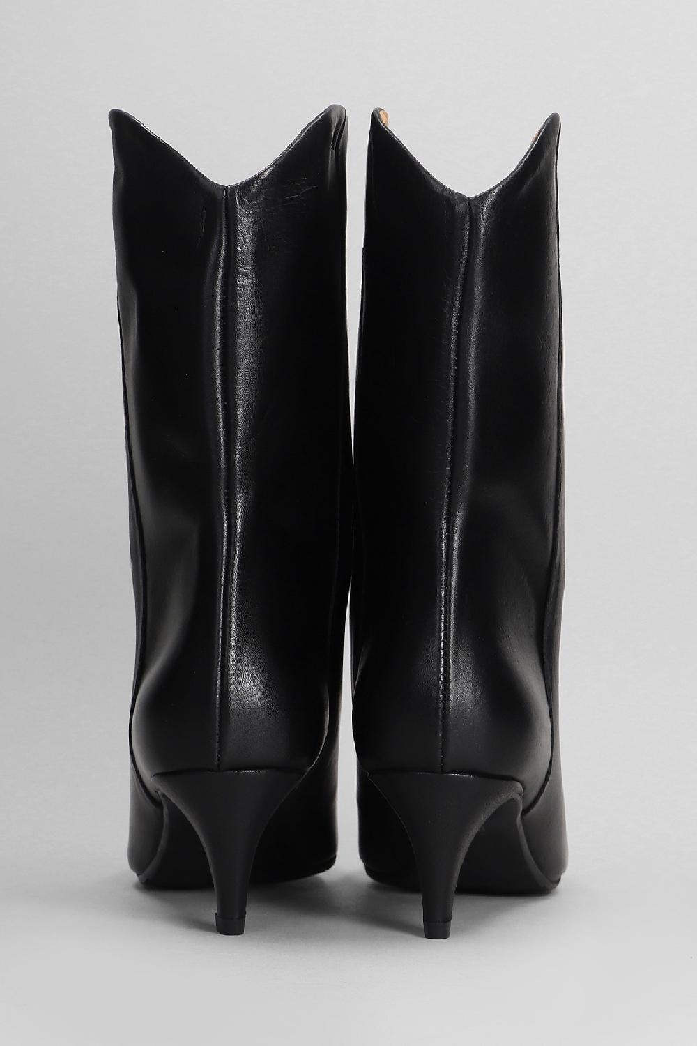 Deliberti Gisel Moire Tronchetti Tacco Alto Enea In Pelle Nera Cod. 404217 - Deliberti The Luxury Shopping