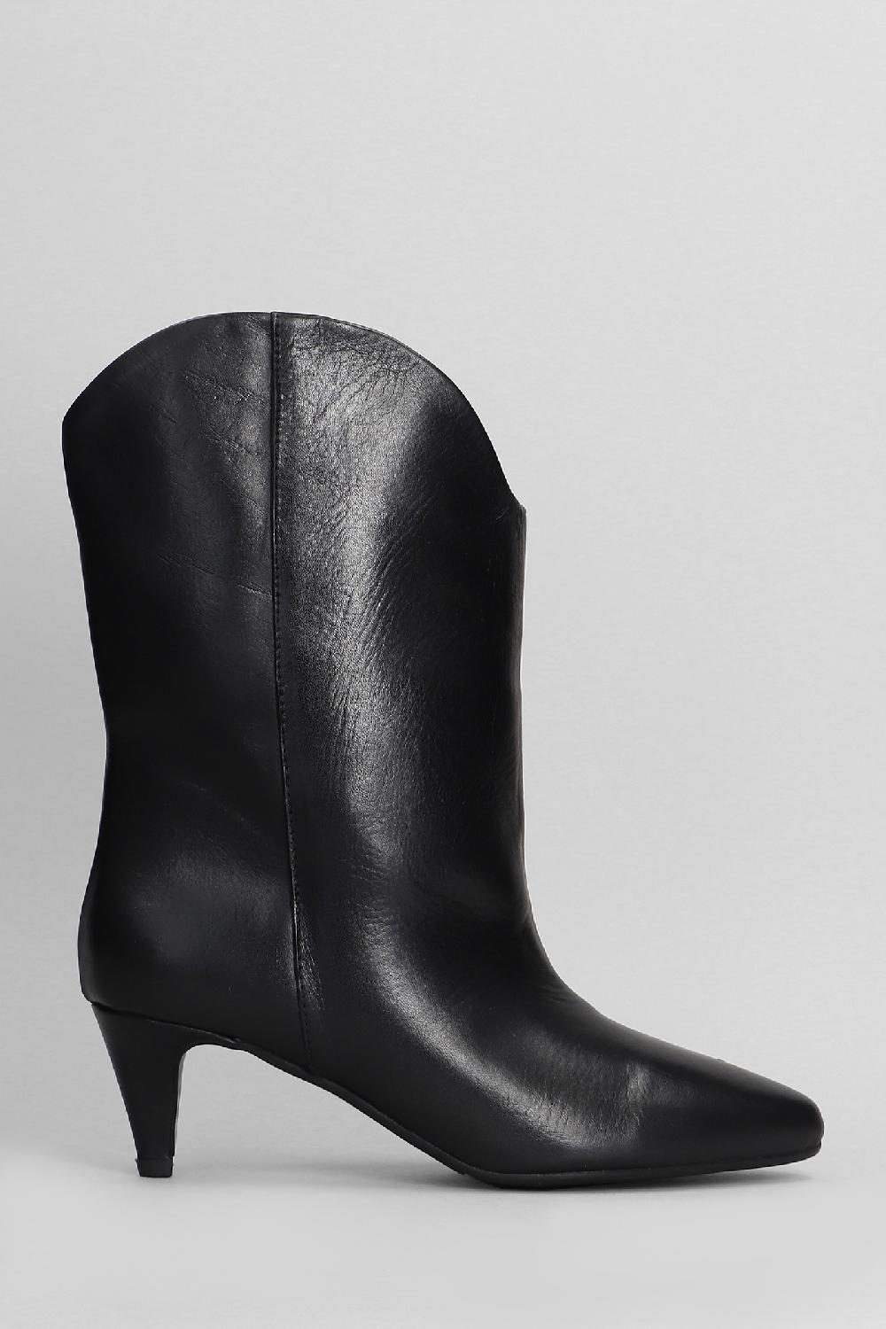 Deliberti Gisel Moire Tronchetti tacco alto enea in pelle nera cod. 404217 - Deliberti The Luxury Shopping