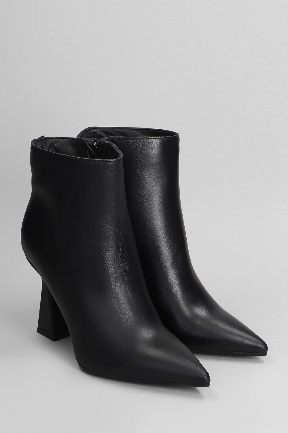 Deliberti Gisel Moire Tronchetti Tacco Alto Giada In Pelle Nera Cod. 404218 - Deliberti The Luxury Shopping