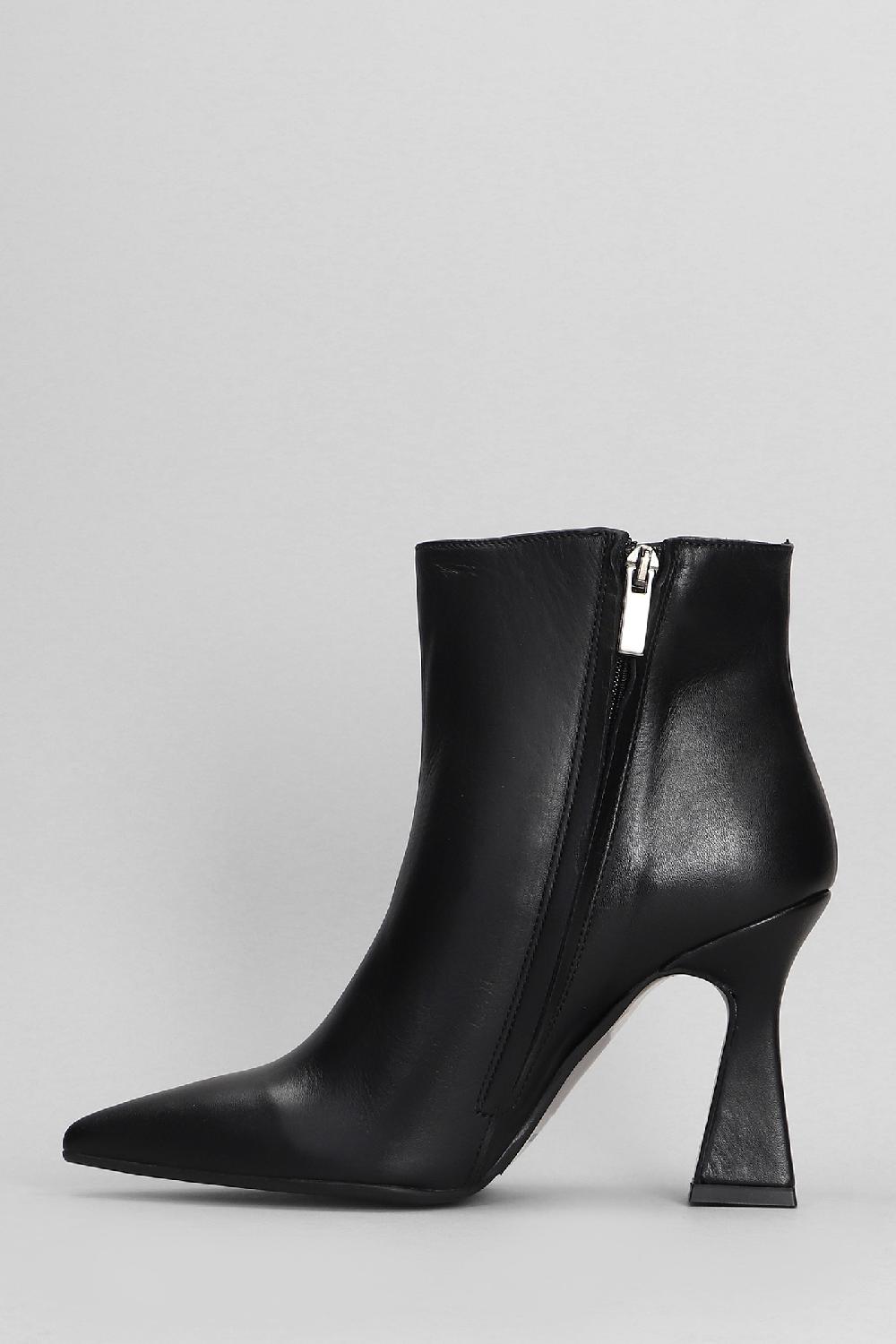 Deliberti Gisel Moire Tronchetti Tacco Alto Giada In Pelle Nera Cod. 404218 - Deliberti The Luxury Shopping