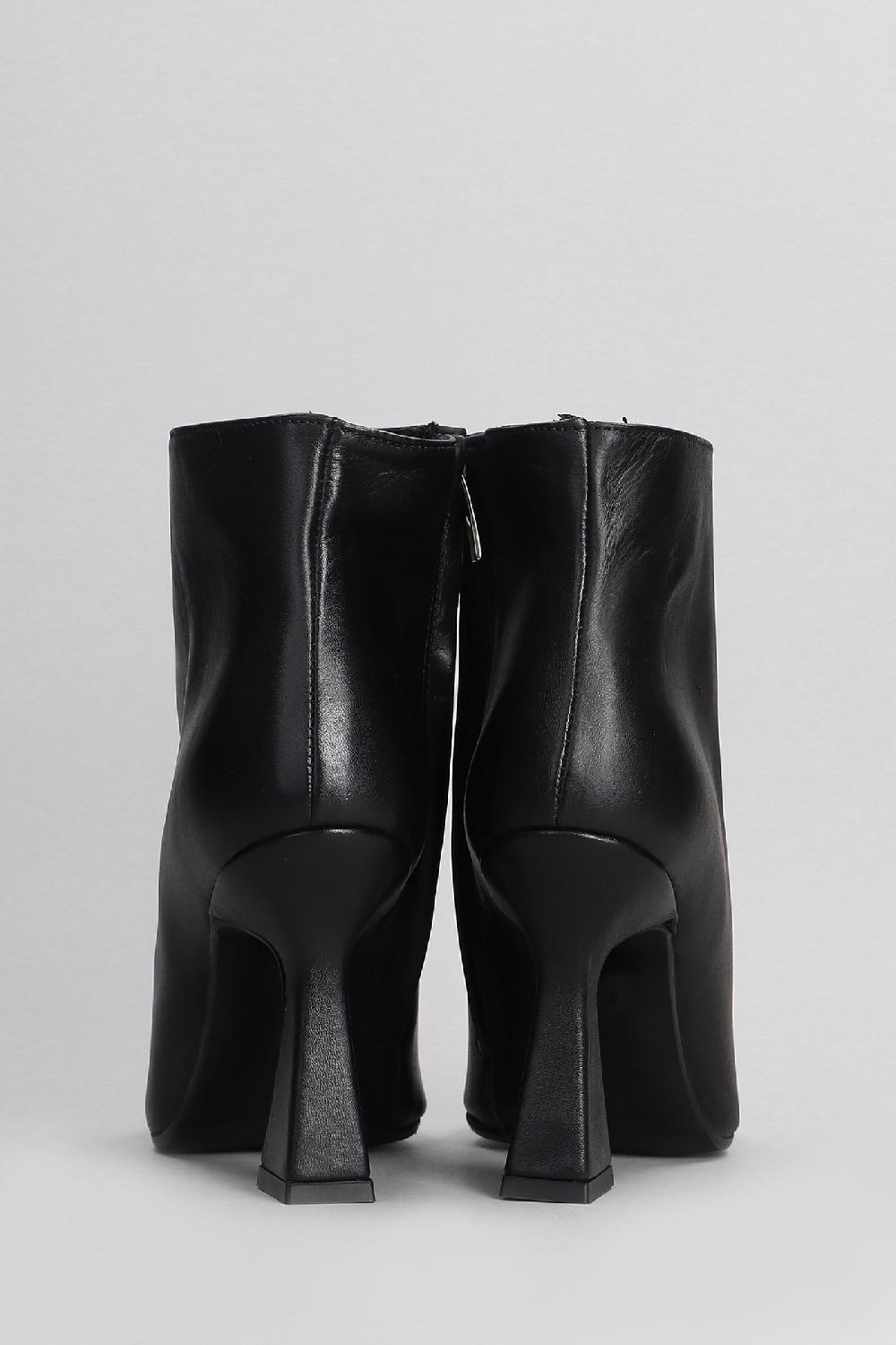 Deliberti Gisel Moire Tronchetti Tacco Alto Giada In Pelle Nera Cod. 404218 - Deliberti The Luxury Shopping