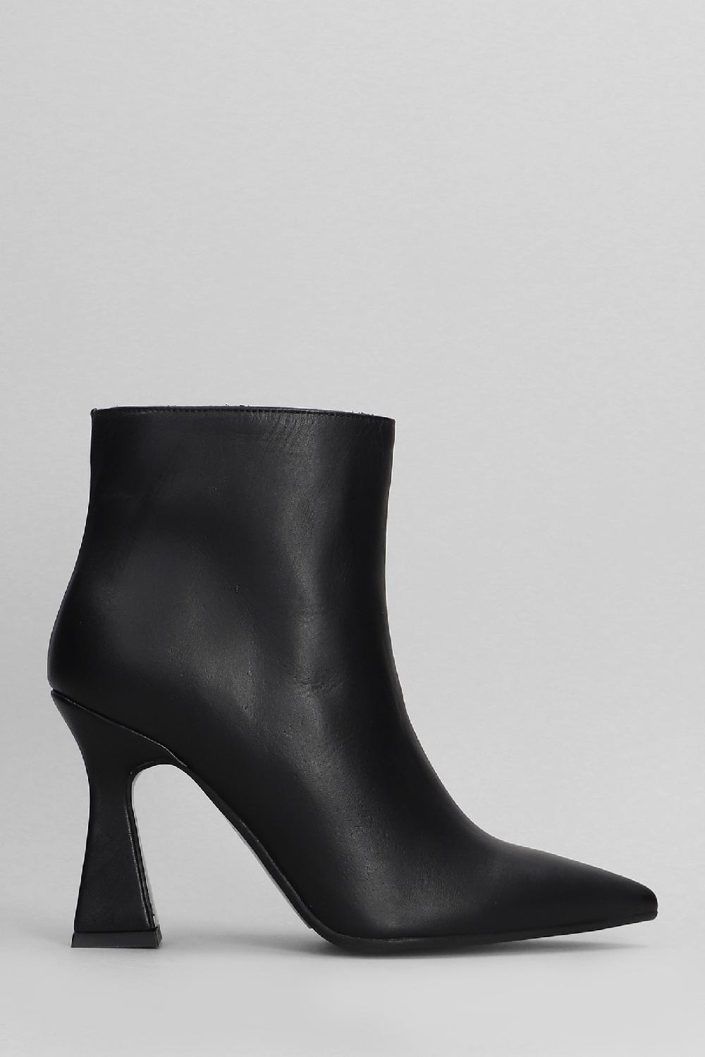 Deliberti Gisel Moire Tronchetti tacco alto giada in pelle nera cod. 404218 - Deliberti The Luxury Shopping