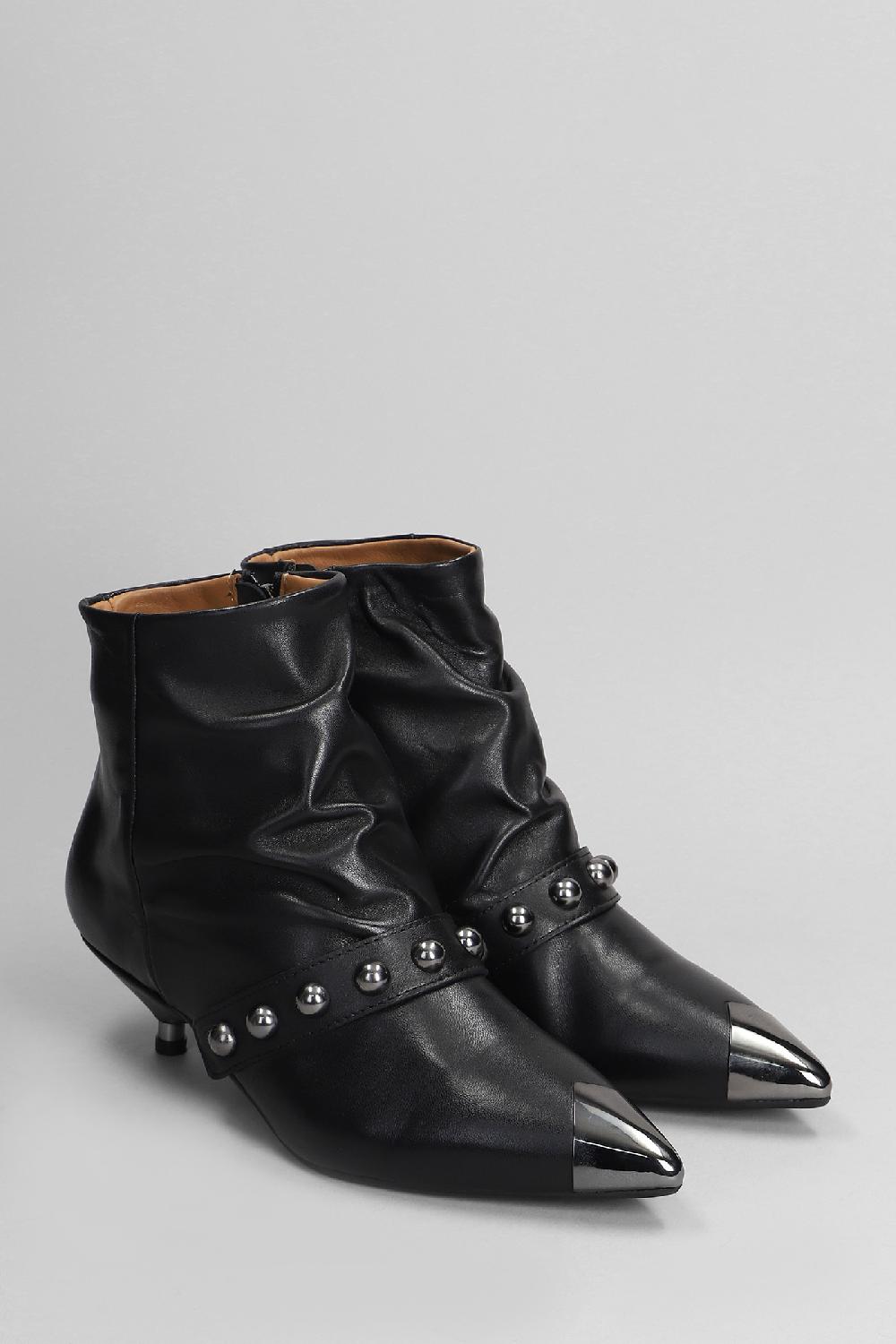 Deliberti Gisel Moire Tronchetti Tacco Alto Niara In Pelle Nera Cod. 404220 - Deliberti The Luxury Shopping