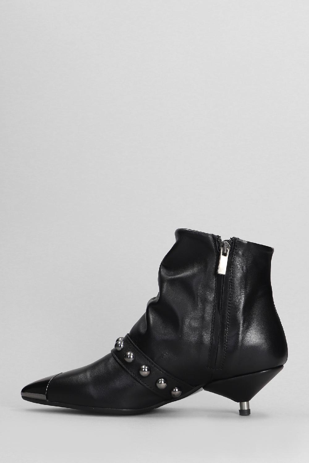 Deliberti Gisel Moire Tronchetti Tacco Alto Niara In Pelle Nera Cod. 404220 - Deliberti The Luxury Shopping