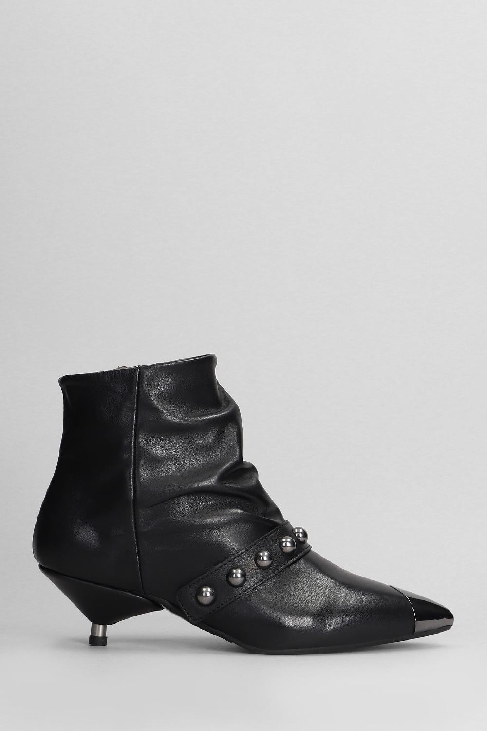 Deliberti Gisel Moire Tronchetti tacco alto niara in pelle nera cod. 404220 - Deliberti The Luxury Shopping